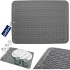 Lumarko Vaatdroogmat Rubber Grijs 40x30,5 cm - Schotel Droogmat Droogmat voor Aanrecht