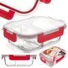 Excellent Houseware Orion Stiklinis maisto indas su dangčiu ir sandarinimu, 950 ml