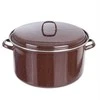 Orion puodo dangtis emaliuotas BROWN 32 cm su rankena
