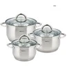 King Hoff Rinkinys Kinghoff Kinghoff 6 dalių puodų rinkinys, plieno, skersmuo 18, 20, 24 cm