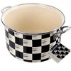 Orion Emaille-Topf Kochtopf Schmortopf emaillierter Topf SCHACHBRETT 26 cm 6,5 L
