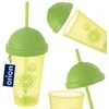 Orion Plastikinis puodelis su dangteliu ir šiaudeliu 450 ml, žalias