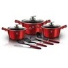 PUODŲ RINKINYS 10 Vnt. BERLINGER HAUS METALLIC LINE BURGUNDY BH-6150