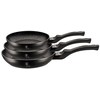 Rinkinys 3 PATELNI GRANITOWYCH BERLINGER HAUS Juodas SIVER BH-6159