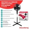 Wentylator Pastatomas ventiliatorius su nuotolinio valdymo pultu ir laikmačiu, 3 greičiai, juodas, 41 cm, 50 W, Klausberg, kb-7885