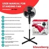 Wentylator Pastatomas ventiliatorius su nuotolinio valdymo pultu ir laikmačiu, 3 greičiai, juodas, 41 cm, 50 W, Klausberg, kb-7885