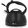 Virdulys na gaz plieno su gwizdkiem indukcija 2.7L juoda matinė marmurek BRUNBESTE BB-2443