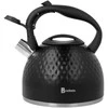 Virdulys na gaz plieno su gwizdkiem indukcija 2.7L juoda matinė diament BRUNBESTE BB-2468