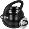 Plieninis virdulys su švilpuku, tradicinis indukcinis, 2,5 l, juodas, BRUNBESTE BB-2406