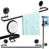 Bathroom Solutions Rankšluosčių laikiklis 60 cm Juodas metalas su siurbimo puodeliais