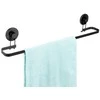 Bathroom Solutions Rankšluosčių laikiklis 60 cm Juodas metalas su siurbimo puodeliais