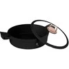 WOK Puodas NISKI Z POWŁOKĄ TYTANOWĄ 4.2L 28CM BERLINGER HAUS Juodas ROSE BH-1455