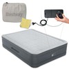 "Bestway® Fortech™" Pripučiamas dvivietis čiužinys "Snugable Top™" įmontuotas kintamosios srovės siurblys, 203 x 152 x 46 cm