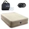INTEX Pripučiamas čiužinys-lova Ultra Plush Queen su pompa,152x203x46cm