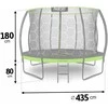 14 pėdų / 435 cm profiliuotas sodo batutas su vidiniu tinklu „Neo-Sport“