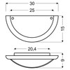 Sieninis šviestuvas Candellux 1030 Plafonas 1/2 Wood Standard 1X60W E27 Ąžuolas