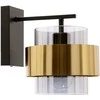 Candellux Spiega sieninis šviestuvas juodas+žalvarinis 1x60w E27 dūminis gaubtas