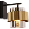 Candellux Spiega sieninis šviestuvas juodas+žalvarinis 1x60w E27 dūminis gaubtas
