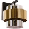 Candellux Spiega sieninis šviestuvas juodas+žalvarinis 1x60w E27 dūminis gaubtas
