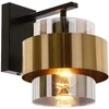 Candellux Spiega sieninis šviestuvas juodas+žalvarinis 1x60w E27 dūminis gaubtas