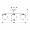 Lubinis šviestuvas Candellux AMADEO celiling Lempa juodas 3x40W E14 lampshade baltas