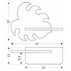 Sieninis šviestuvas Candellux Lighting Kinkiet półeczka LED žalia liść przewód Monstera 21-01023