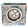 Pakabinamas šviestuvas Candellux SS-22 CH/TR+WH GU10 50W+LED SMD 2 1W Baltas 230V Chromuotas ŠVIESUS PAKABALIS. Kvadratas STIKLAS SKAIDRUMAS