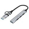 ADAPTERIS TRACER A-4, USB C tipo į USB-A, 4x USB-A