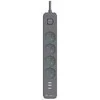 Listwa TRACER Power Line+ mobiliųjų įrenginių maitinimo laidas su viršįtampių apsauga, 5 m (4 lizdai + 3x USB A, 5V 2.4A)