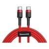 Dėklas Baseus Cafule kabelis USB-C PD 2.0 QC 3.0 60W 2m - Raudonas