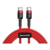 Baseus Cafule kabelis USB-C PD 2.0 QC 3.0 60W 1m - Raudonas