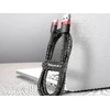 Baseus Cafule USB-C kabelius 2A 3m - Juodas / Raudonas