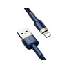 Baseus Cafule USB Lightning kabelis 1.5A 2m - Auksinis / Tamsiai mėlynas
