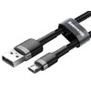 Baseus Cafule Micro USB kabelis 2.4A 0.5m - Pilkas / Juodas