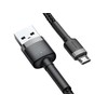 Baseus Cafule Micro USB kabelis 2.4A 0.5m - Pilkas / Juodas