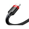 Kabelis Baseus USB2.0 A kištukas - USB C kištukas 1 m, QC3.0 su nailoniniu šarvu , raudonas/juodas