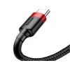 Kabelis Baseus USB2.0 A kištukas - USB C kištukas 1 m, QC3.0 su nailoniniu šarvu , raudonas/juodas