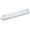 Przedłużacz TRACER Grid 5S Mobile Ready (5 gniazd,wyłącznik, 1x USB A+ 1x Type C, max 20W, baltas&pilkas)