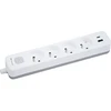 Przedłużacz TRACER Grid 4S Mobile Ready 1,5m (4 gniazda,wyłącznik, 1x USB A+ 1x Type C, max 20W, baltas&pilkas)