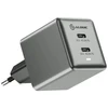 ALOGIC Dual USB-C Rapid Power 45W Cube GaN Charger - Space pilka