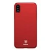 Baseus Dėklas iPhone X Baseus Thin Case itin plonas raudonas dangtelis