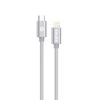 „Kanex Premium DuraBraid“ USB-C ir „Lightning“ kabelis (sidabrinis)