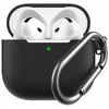 KeyBudz Elevate Keychain – silikoninis apsauginis dėklas, skirtas 4 gen. AirPods (juodas).