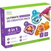 myFirst 3dPen Make Creator Kit - kreatywny komplektas 3D: długopis 3dPen Make, 3 zestawy tematyczne, 3 ruchome modele i įdėklai PCL raudona