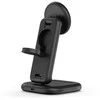 Satechi 3-in-1 Qi2 25W Foldable Charging Stand - składana kroviklis bezprzewodowa Qi2 25W do trzech urządzeń, kabelis oraz adaptery US/CAN/EU/UK w zestawie (space juodas)