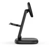 Satechi 3-in-1 Qi2 25W Foldable Charging Stand - składana kroviklis bezprzewodowa Qi2 25W do trzech urządzeń, kabelis oraz adaptery US/CAN/EU/UK w zestawie (space juodas)