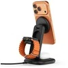 Satechi 3-in-1 Qi2 25W Foldable Charging Stand - składana kroviklis bezprzewodowa Qi2 25W do trzech urządzeń, kabelis oraz adaptery US/CAN/EU/UK w zestawie (space juodas)