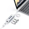 SATECHI Type-C 2-in-1 USB 3.0 aliuminio 3 prievadų šakotuvas ir Ethernet prievado erdvė pilka