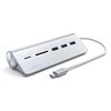 SATECHI Type-C aliuminio USB 3.0 šakotuvas ir kortelių skaitytuvas Sidabrinis