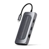 „Satechi“ kelių prievadų adapteris USB-C (2 x USB-C, 2 x USB-A, 2 x 4K HDMI, mikro / SD kortelių skaitytuvas, eternetas) (pilka erdvė)